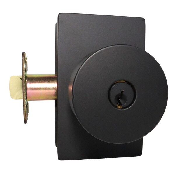Emtek Round Knob 2-3/8 in Backset w/Radius Latch Strike Keyed Entry for 1-1/4 in to 2-1/16 in Door 5123ROUUS19.RLS - main